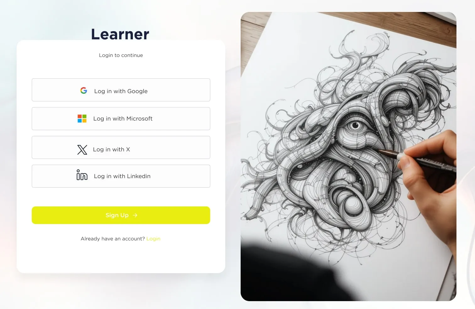 Learner Sign Up Page